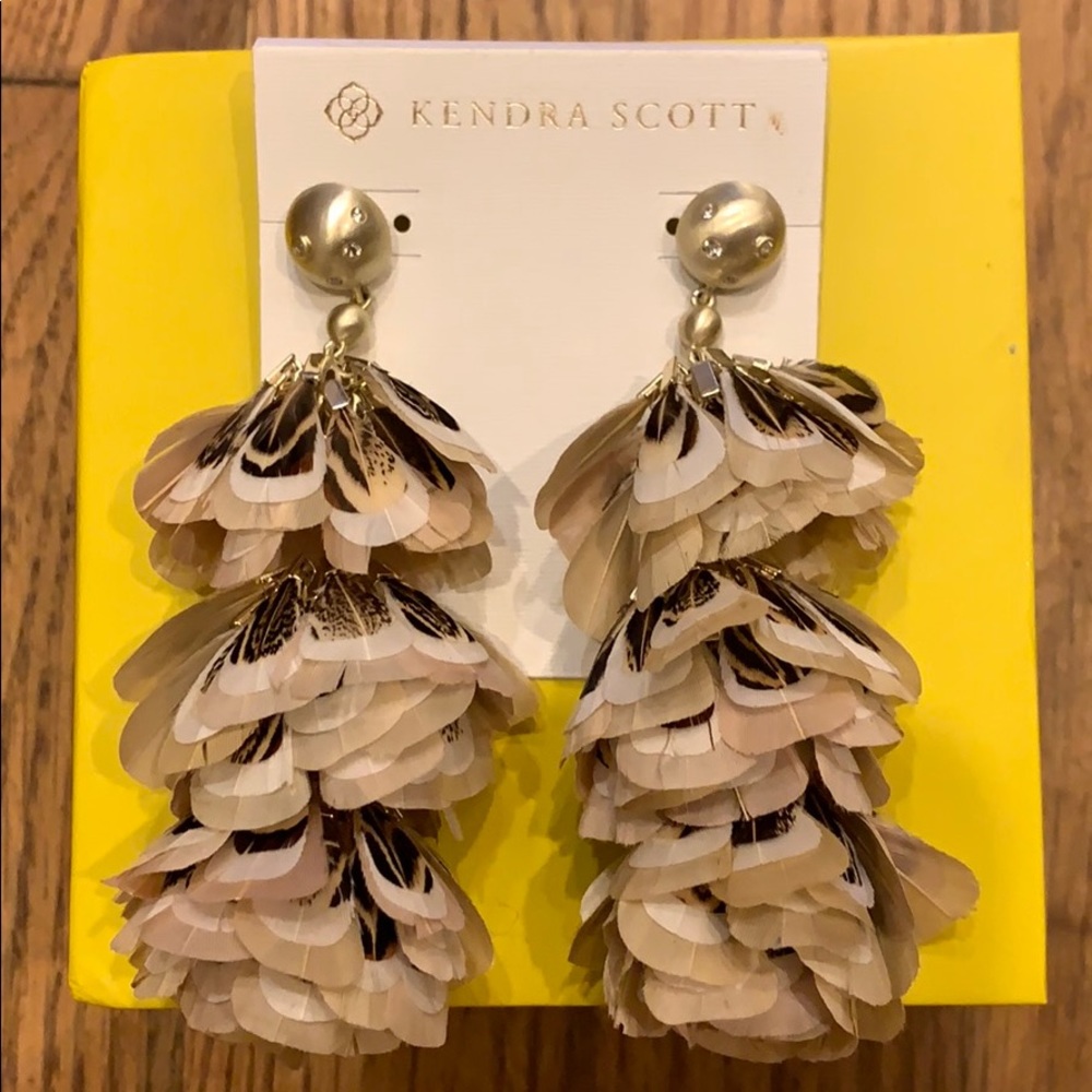 Kendra Scott Tiered Feather Earrings. Never worn.